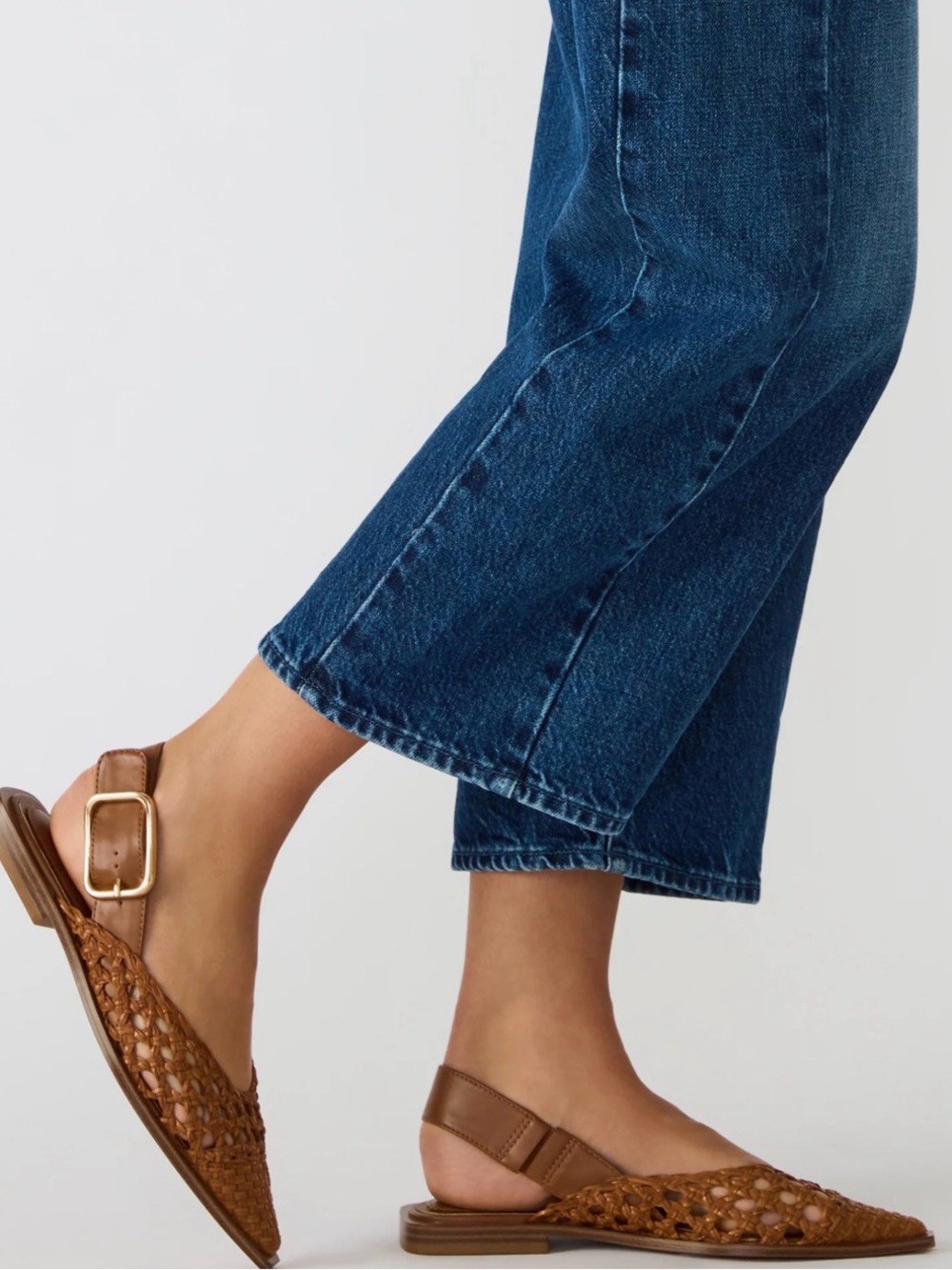 Steve Madden Brown Woven Pointed Slingback Mules